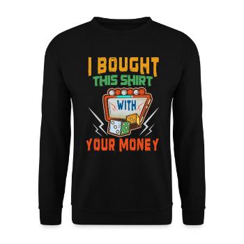 Kasino Glücksspiel Spielautomat Kartenspiel - Unisex Pullover - Schwarz - Vorne - Alina (178cm) & Michal (187cm)