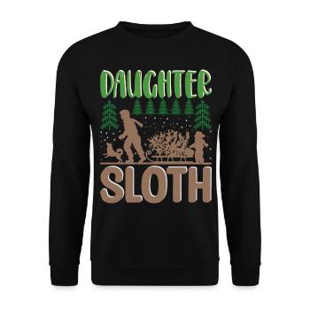 Pull de Noël moche - Fille Paresseux - Sweat-shirt Unisexe - noir - Devant - Alina (178cm) & Michal (187cm)