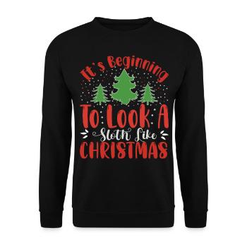 Ugly Christmas Sweater - sloth like Christmas - Unisex Pullover - Schwarz - Vorne - Alina (178cm) & Michal (187cm)
