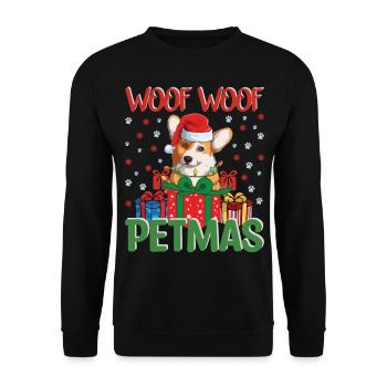 Vilain pull de Noël Corgi - Sweat-shirt Unisexe - noir - Devant - Alina (178cm) & Michal (187cm)