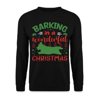 Vilain pull de Noël Corgi - Sweat-shirt Unisexe - noir - Devant - Alina (178cm) & Michal (187cm)