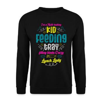 I'm a multitasking kid feeding tray, - Unisex Sweatshirt - black - Front - Alina (178cm) & Michal (187cm)