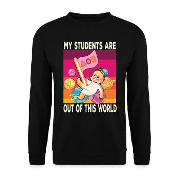 Primary School Teacher Kindergarten Educator - Unisex Sweatshirt - black - Front - Alina (178cm) & Michal (187cm)