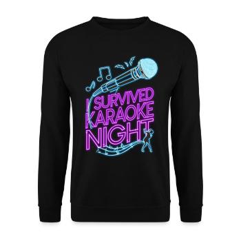 Karaoké Chanteur 80s Rétro I - Sweat-shirt Unisexe - noir - Devant - Alina (178cm) & Michal (187cm)