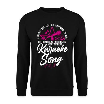 Chanteur de karaoké auquel je pourrais ressembler - Sweat-shirt Unisexe - noir - Devant - Alina (178cm) & Michal (187cm)