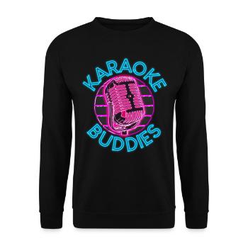 Karaoke Singer Friends Besties 80s - Unisex Pullover - Schwarz - Vorne - Alina (178cm) & Michal (187cm)