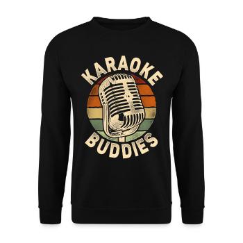 Karaoke Singer Friends Besties - Unisex Pullover - Schwarz - Vorne - Alina (178cm) & Michal (187cm)