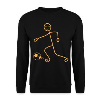 Soccer Stick Figure Soccer Player - Funny Soccer - Unisex Pullover - Schwarz - Vorne - Alina (178cm) & Michal (187cm)