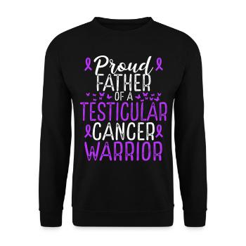 Sensibilisation au cancer du testicule pour le père papa ruban - Sweat-shirt Unisexe - noir - Devant - Alina (178cm) & Michal (187cm)