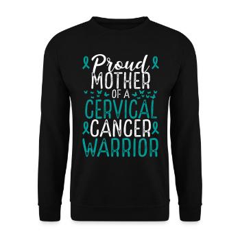 Cervical Cancer Awareness for Mom Ribbon Mother - Unisex Sweatshirt - black - Front - Alina (178cm) & Michal (187cm)