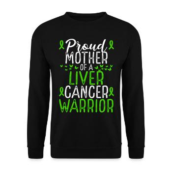 Liver Cancer Awareness Movement Mom Ribbon Mother - Unisex Pullover - Schwarz - Vorne - Alina (178cm) & Michal (187cm)