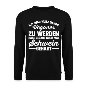 Anti Vegan - Unisex Pullover - Schwarz - Vorne - Alina (178cm) & Michal (187cm)
