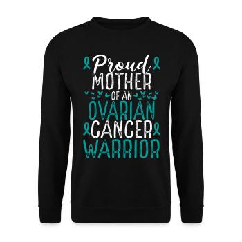 Ovarian Cancer Awareness for Mom Ribbon Mother - Unisex Pullover - Schwarz - Vorne - Alina (178cm) & Michal (187cm)