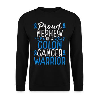 Colon Cancer Awareness Movement for Nephew Ribbon - Unisex Pullover - Schwarz - Vorne - Alina (178cm) & Michal (187cm)