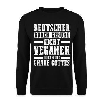 Anti Vegan - Unisex Pullover - Schwarz - Vorne - Alina (178cm) & Michal (187cm)