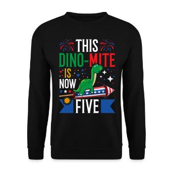 Ce dinomite est maintenant de cinq dinosaures 4 juillet - Sweat-shirt Unisexe - noir - Devant - Alina (178cm) & Michal (187cm)