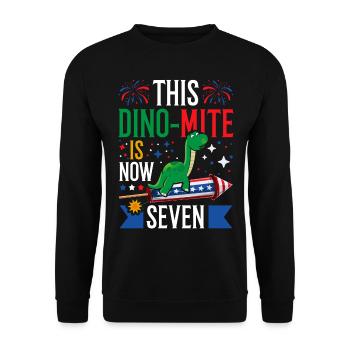 Ce dinomite est maintenant de cinq dinosaures 4 juillet - Sweat-shirt Unisexe - noir - Devant - Alina (178cm) & Michal (187cm)