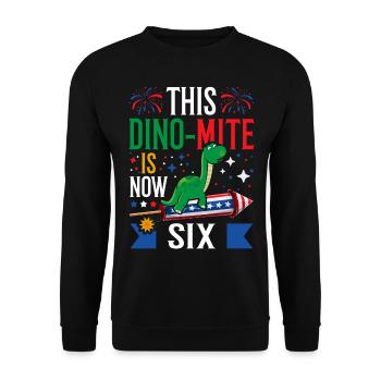 Ce dinomite est maintenant de cinq dinosaures 4 juillet - Sweat-shirt Unisexe - noir - Devant - Alina (178cm) & Michal (187cm)