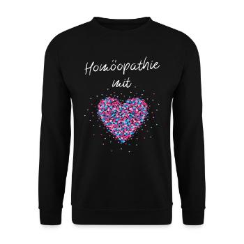 Homöopathie mit Herz Heilpraktikerin Ärztin - Unisex Pullover - Schwarz - Vorne - Alina (178cm) & Michal (187cm)