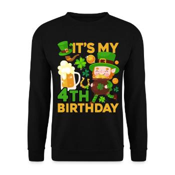 Es Ist Mein 4. Geburtstag Kind Urlaub St. - Unisex Pullover - Schwarz - Vorne - Alina (178cm) & Michal (187cm)