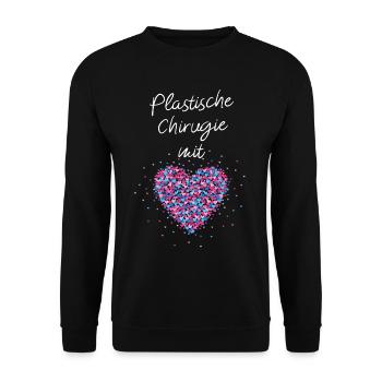 Plastische Chirurgie mit Herz Facharzt Fachärztin - Unisex Pullover - Schwarz - Vorne - Alina (178cm) & Michal (187cm)