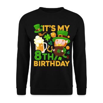 Es Ist Mein 8. Geburtstag Kinderferien St. - Unisex Pullover - Schwarz - Vorne - Alina (178cm) & Michal (187cm)