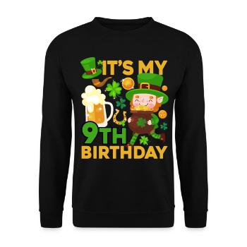 Es Ist Mein 9. Geburtstag Kinderferien St. - Unisex Pullover - Schwarz - Vorne - Alina (178cm) & Michal (187cm)