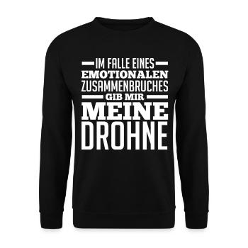 Drohne Pilot Drohnen - Unisex Pullover - Schwarz - Vorne - Alina (178cm) & Michal (187cm)