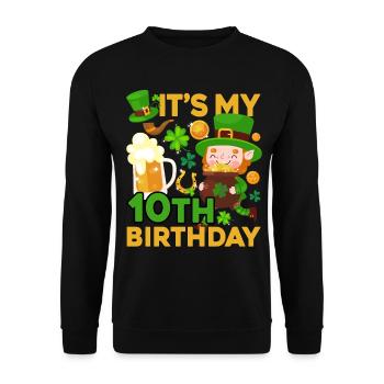 Es Ist Mein 10. Geburtstag Kinderferien St. - Unisex Pullover - Schwarz - Vorne - Alina (178cm) & Michal (187cm)