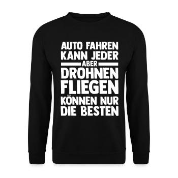 Drohne Pilot Drohnen - Unisex Pullover - Schwarz - Vorne - Alina (178cm) & Michal (187cm)