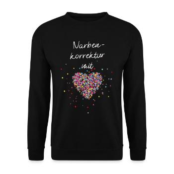 Narbenkorrektur mit Herz plastische Chirurgie - Unisex Pullover - Schwarz - Vorne - Alina (178cm) & Michal (187cm)