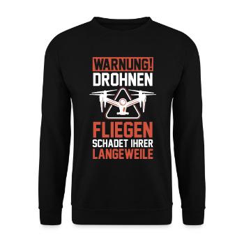 Drohne Pilot Drohnen - Unisex Pullover - Schwarz - Vorne - Alina (178cm) & Michal (187cm)