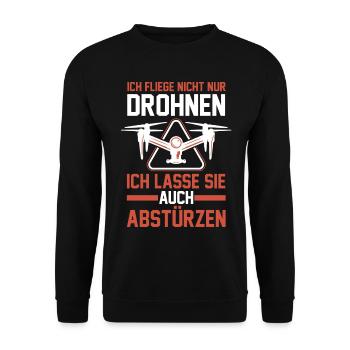 Drohne Pilot Drohnen - Unisex Pullover - Schwarz - Vorne - Alina (178cm) & Michal (187cm)