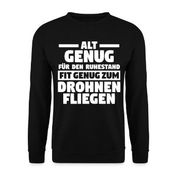 Drohne Pilot Drohnen - Unisex Pullover - Schwarz - Vorne - Alina (178cm) & Michal (187cm)