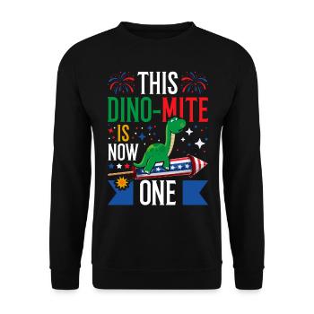 This dinomite is now five dinosaurs July 4 - Unisex Sweatshirt - black - Front - Alina (178cm) & Michal (187cm)