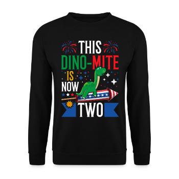 Ce dinomite est maintenant de cinq dinosaures 4 juillet - Sweat-shirt Unisexe - noir - Devant - Alina (178cm) & Michal (187cm)