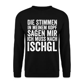 Apres Ski Party Skiurlaub Skifahrer Ischgl - Unisex Pullover - Schwarz - Vorne - Alina (178cm) & Michal (187cm)
