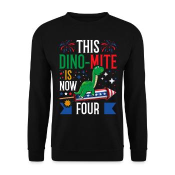 Ce dinomite est maintenant de cinq dinosaures 4 juillet - Sweat-shirt Unisexe - noir - Devant - Alina (178cm) & Michal (187cm)