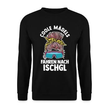 Apres Ski Party Skiurlaub Skifahrer Ischgl - Unisex Pullover - Schwarz - Vorne - Alina (178cm) & Michal (187cm)