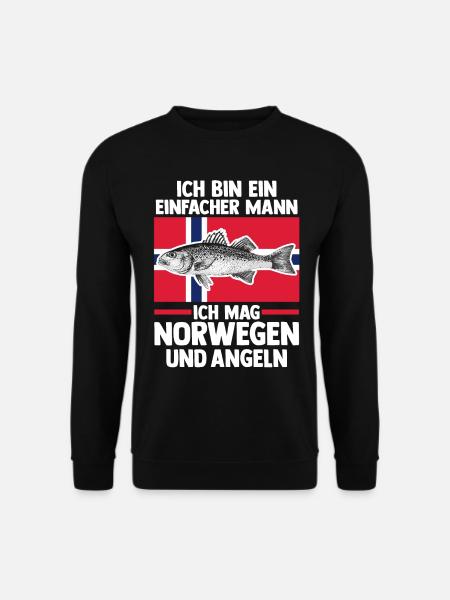 Angeln Angler Fischen Norwegen - Unisex Pullover - Schwarz