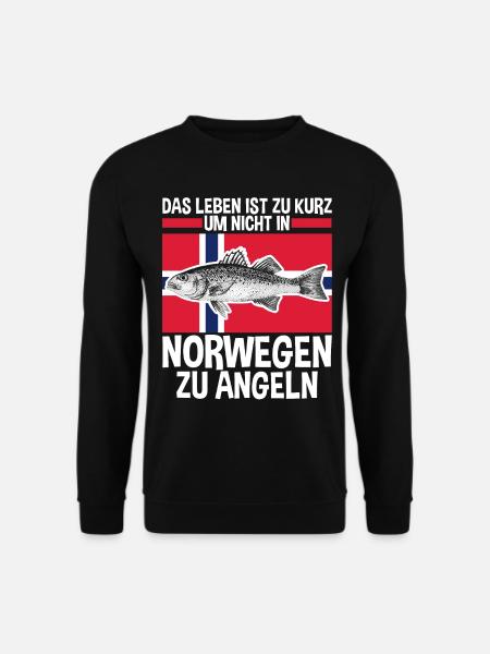 Angeln Angler Fischen Norwegen - Unisex Pullover - Schwarz