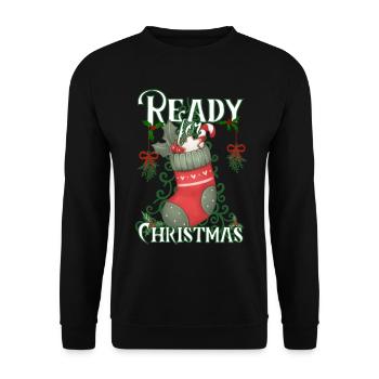 Ready for Christmas - Pretty Christmas socks - Unisex Sweatshirt - black - Front - Alina (178cm) & Michal (187cm)