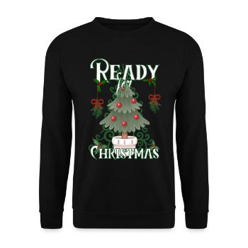 Christmas - Ready for Christmas - Christmas tree - Unisex Sweatshirt - black - Front - Alina (178cm) & Michal (187cm)