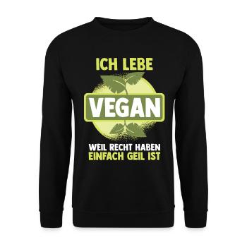 Fleischlos Vegan Pflanzlich Veganer - Unisex Pullover - Schwarz - Vorne - Alina (178cm) & Michal (187cm)