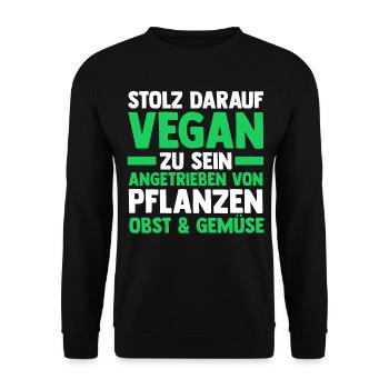 Fleischlos Vegan Pflanzlich Veganer - Unisex Pullover - Schwarz - Vorne - Alina (178cm) & Michal (187cm)