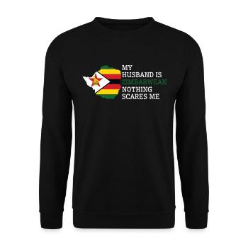 Nothing Scares Me Zimbabwean Husband Zimbabwe - Unisex Sweatshirt - black - Front - Alina (178cm) & Michal (187cm)
