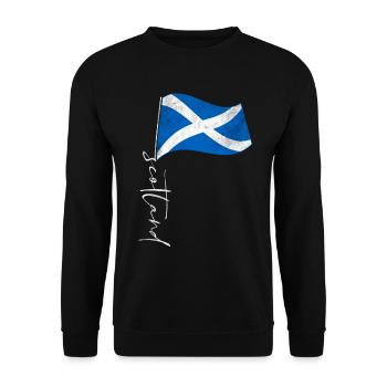 Scotland Flag Scottish - Unisex Sweatshirt - black - Front - Alina (178cm) & Michal (187cm)