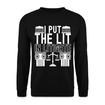 Law Student Judge Public Prosecutor - Unisex Sweatshirt - black - Front - Alina (178cm) & Michal (187cm)