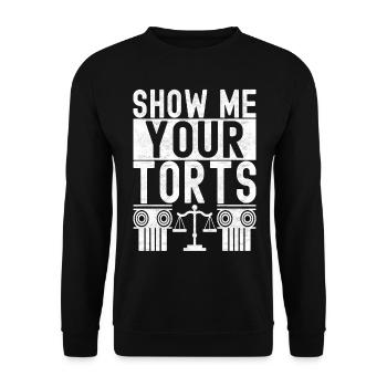 Law Student Judge Public Prosecutor - Unisex Sweatshirt - black - Front - Alina (178cm) & Michal (187cm)