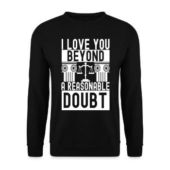 Law Student Judge Public Prosecutor - Unisex Sweatshirt - black - Front - Alina (178cm) & Michal (187cm)